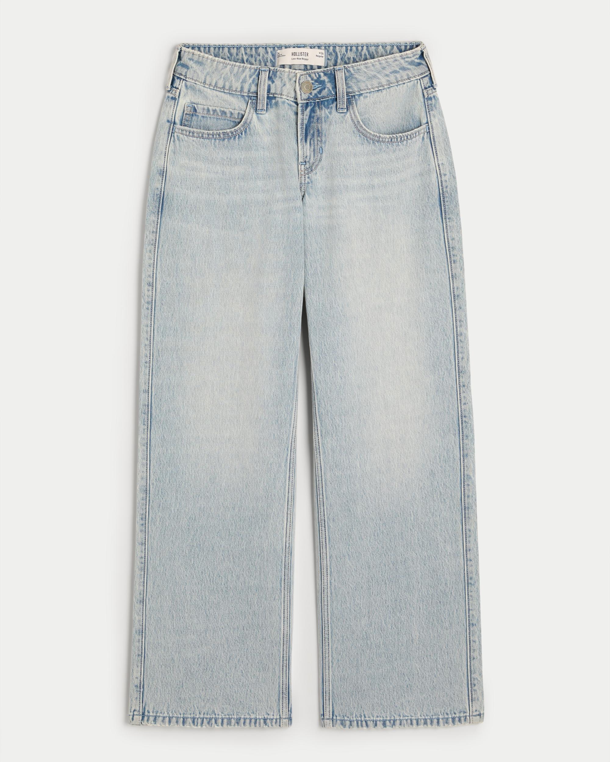 Low-Rise Light Wash Baggy Jeans Product Image