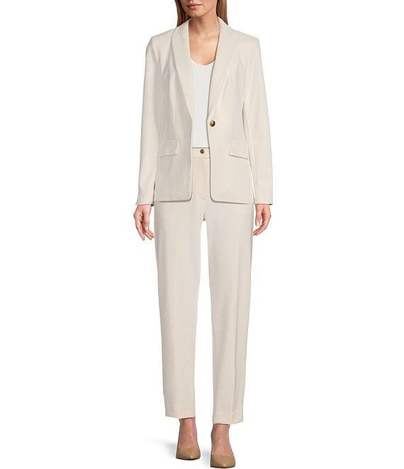 Donna Karan Woven Straight Leg Ankle Pant Product Image