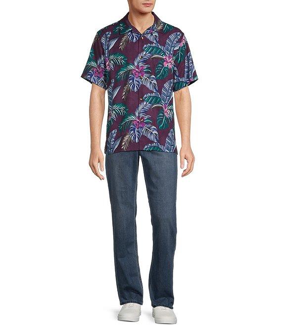 Tommy Bahama Frond Fushion Short Sleeve Jacquard Silk-Blend Shirt Product Image