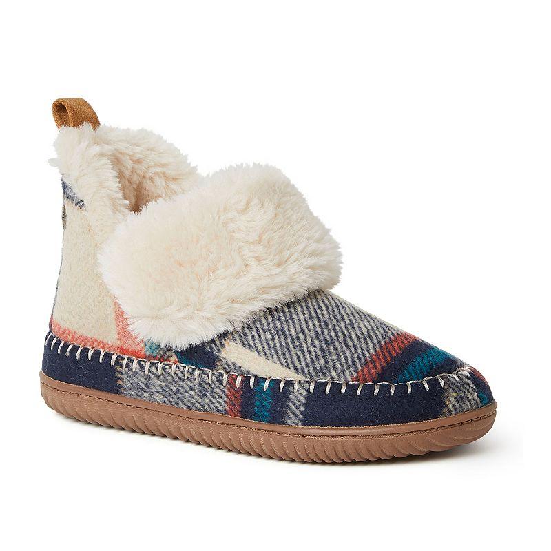 Alpine by Dearfoams Moritz Women's Bootie Slippers, Size: 10, Blue Plaid Product Image