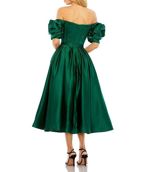 Mac Duggal Ruffle Off The Shoulder Short Sleeve Gathered Cocktail Dress Product Image