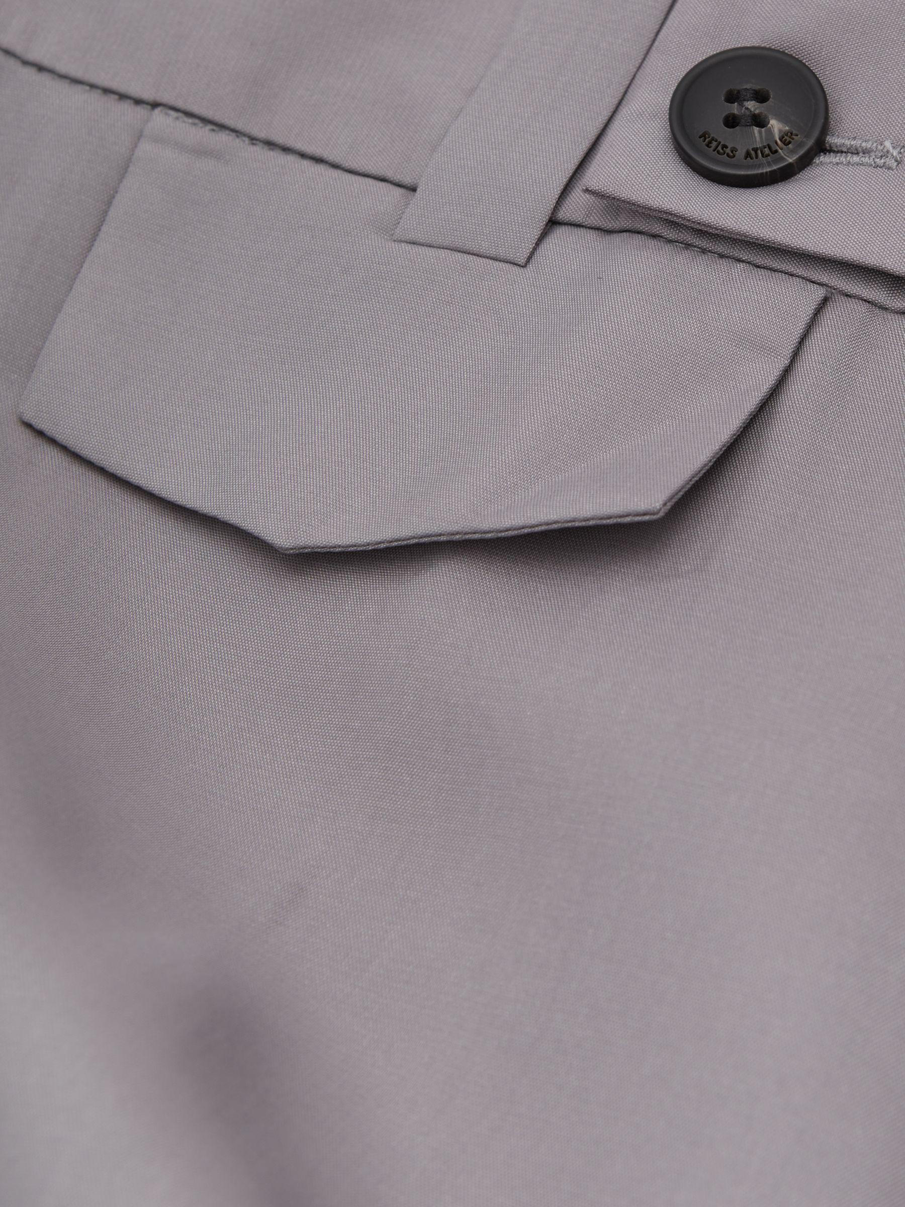 Atelier Wide Leg Waistband Detail Trousers in Grey Product Image