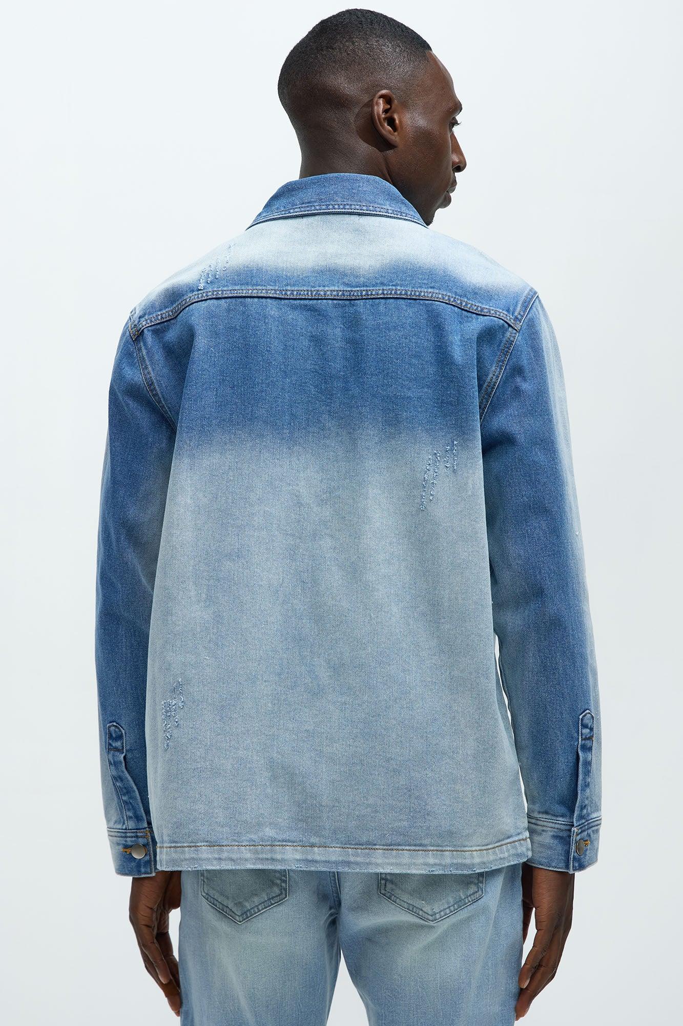 Sun Faded Denim Work Shirt - Light Wash Product Image
