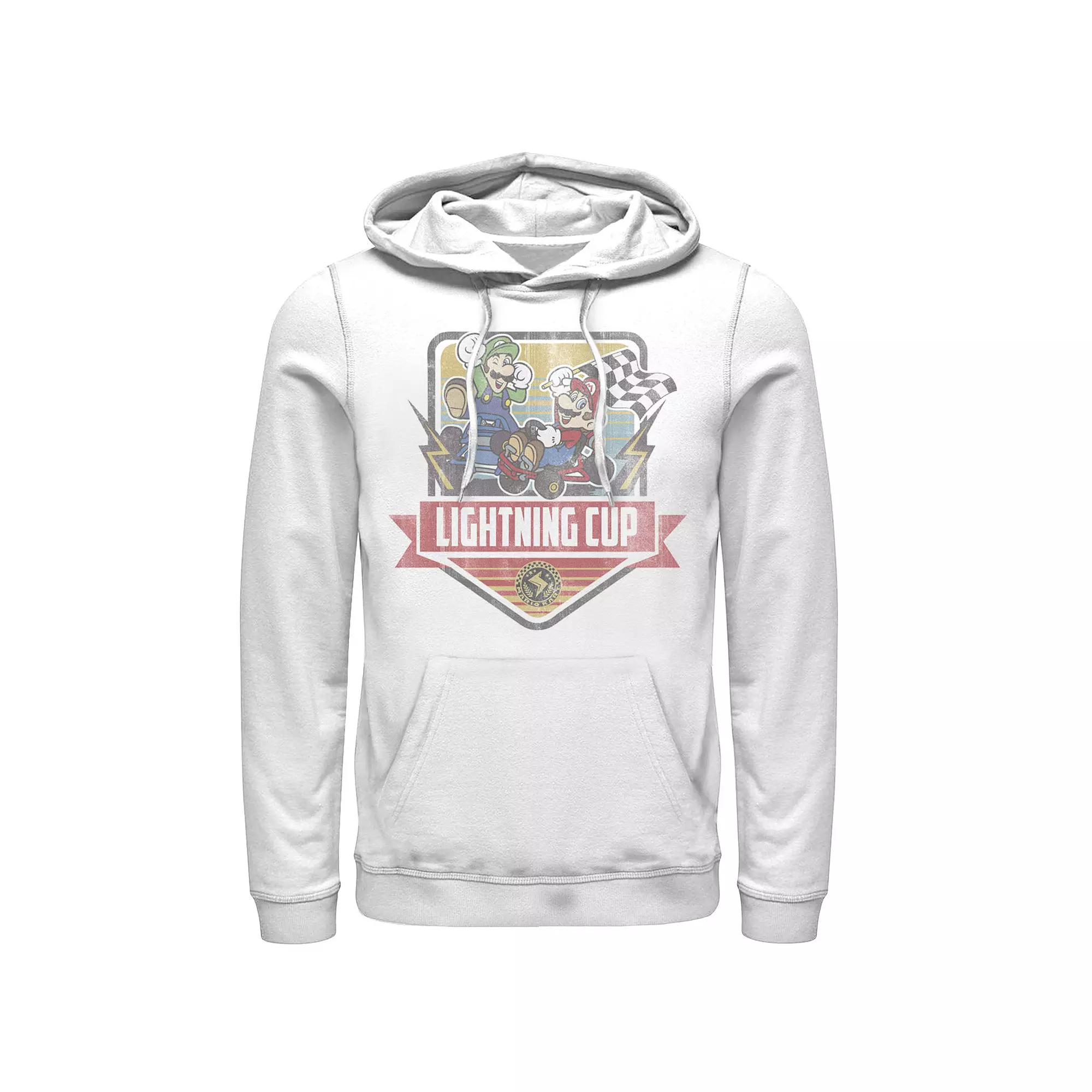 Men's Mario Kart Lightning Cup Faded Logo Hoodie,  Product Image