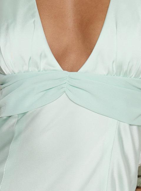Odyssa Halter Maxi Dress Mint Green Product Image