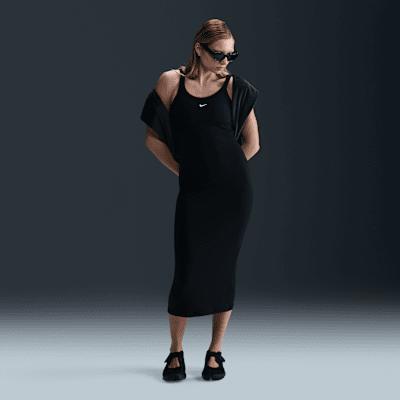 Womens Nike Sportswear Chill Knit Tight Mini-Rib Tank Top Dress | HJ0710-010 Product Image