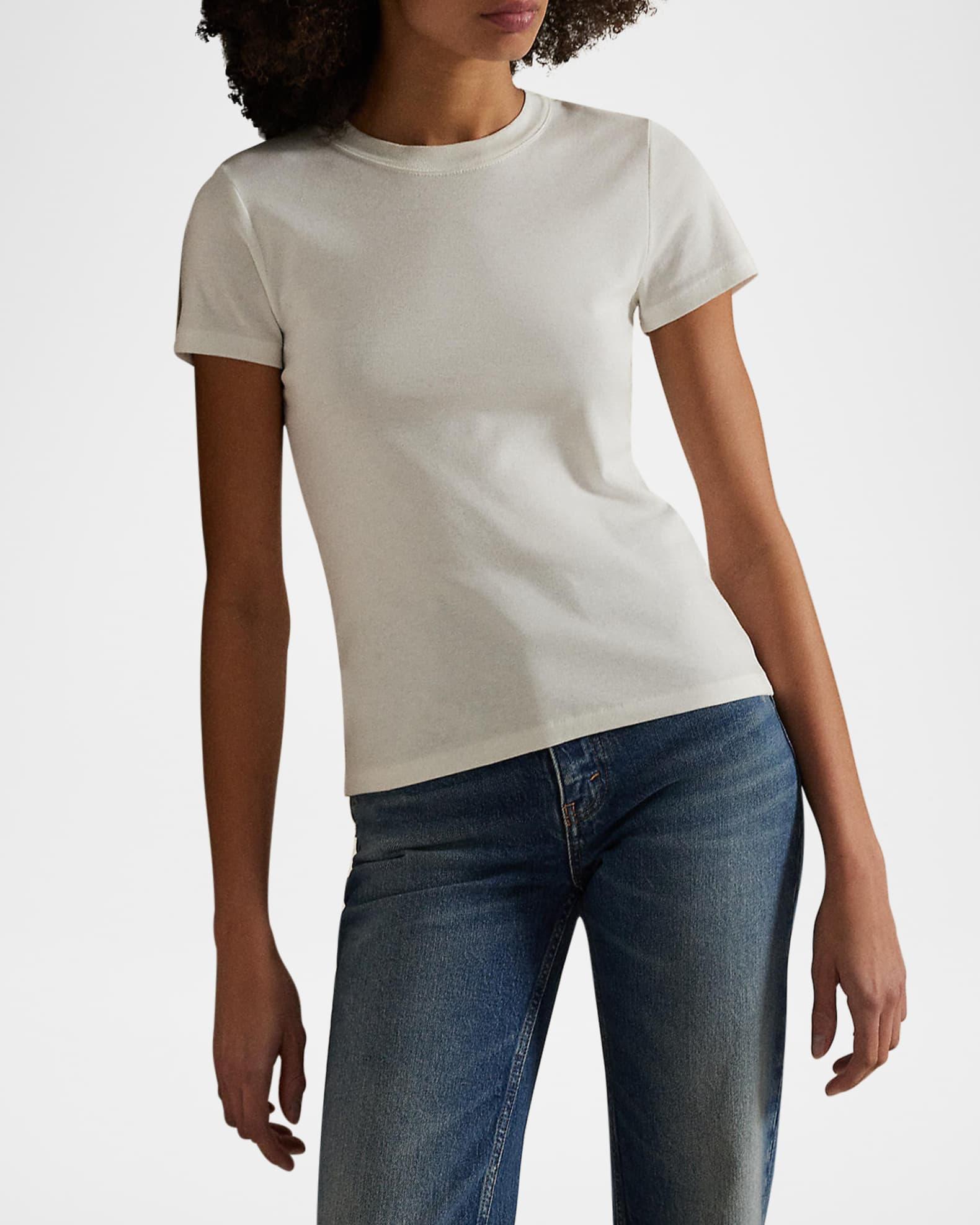 Slim Fit Ribbed Cotton Tee Product Image