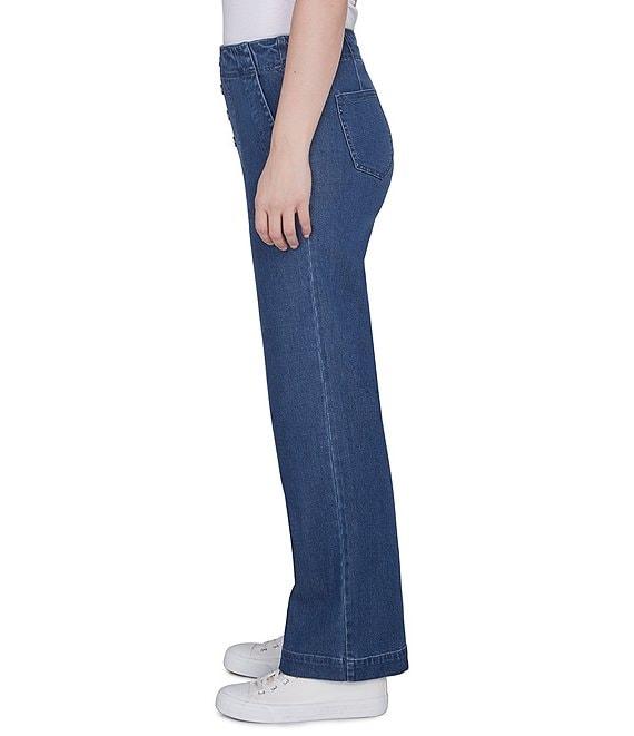 Ruby Rd. Wide Leg Button-Front Jeans Product Image