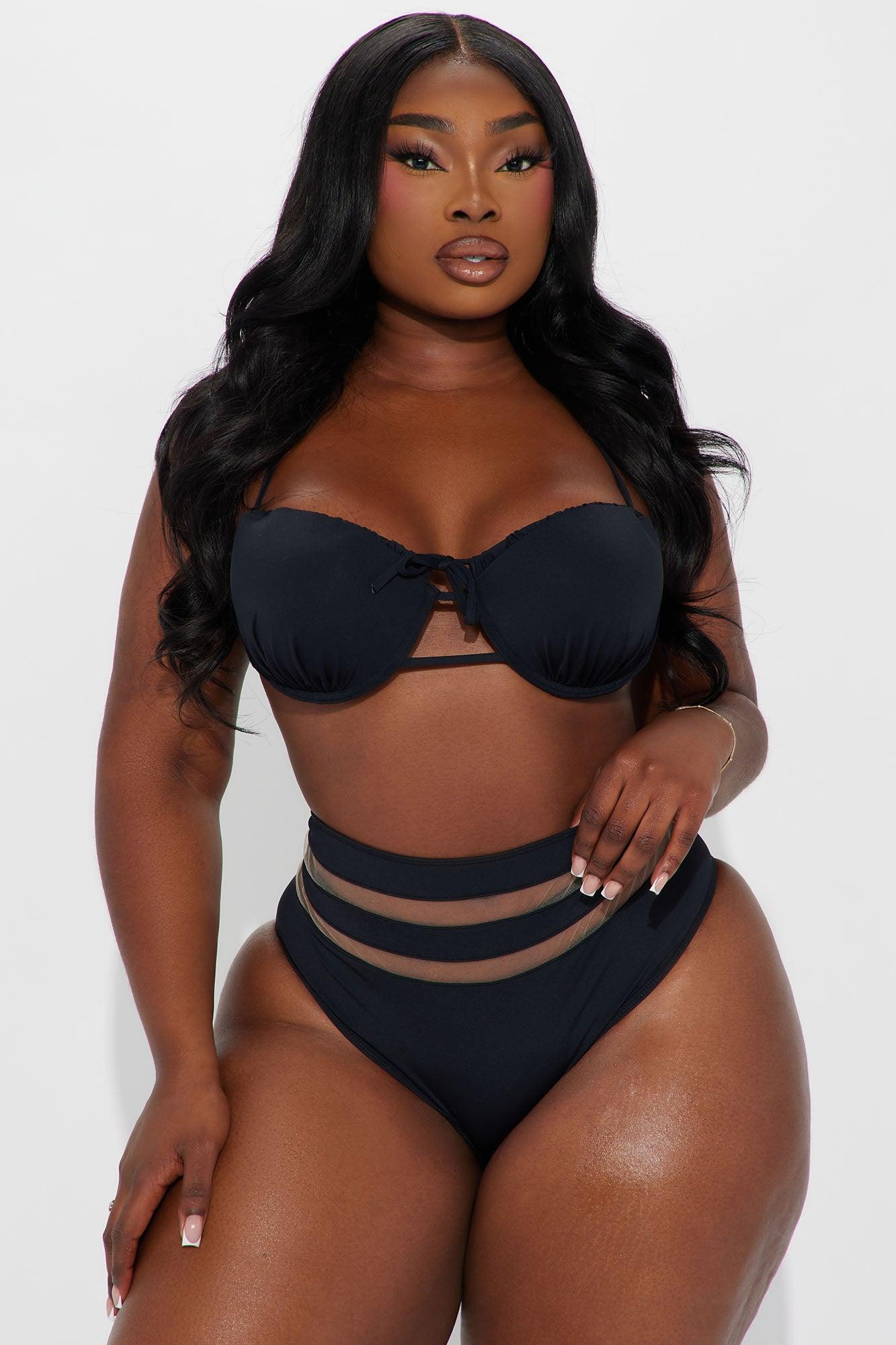 Megan Cutout High Waist 2 Piece Bikini - Black Product Image