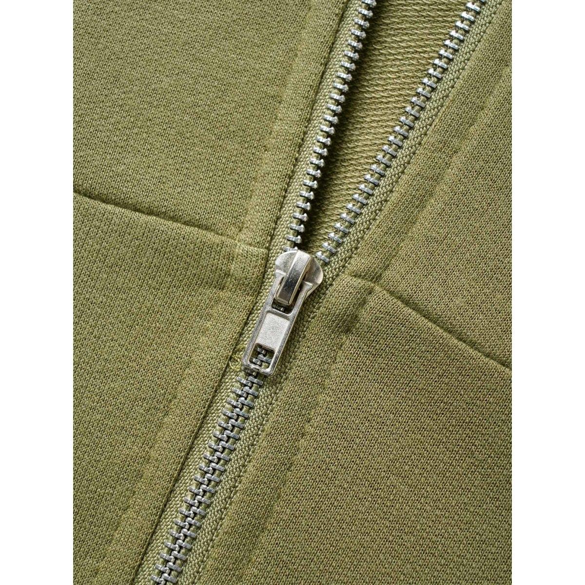 Plus Size Moss Plain Sailor Collar Half Zip Jumpsuit Women Casual Cap Sleeve Sailor Collar Everyday Loose Jumpsuits BloomChic 18-20/2X Product Image