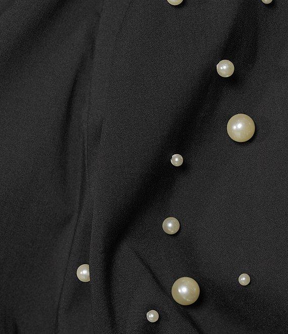 Calessa Short Pearl Sleeve Split V-Neck Tiered Dress Product Image