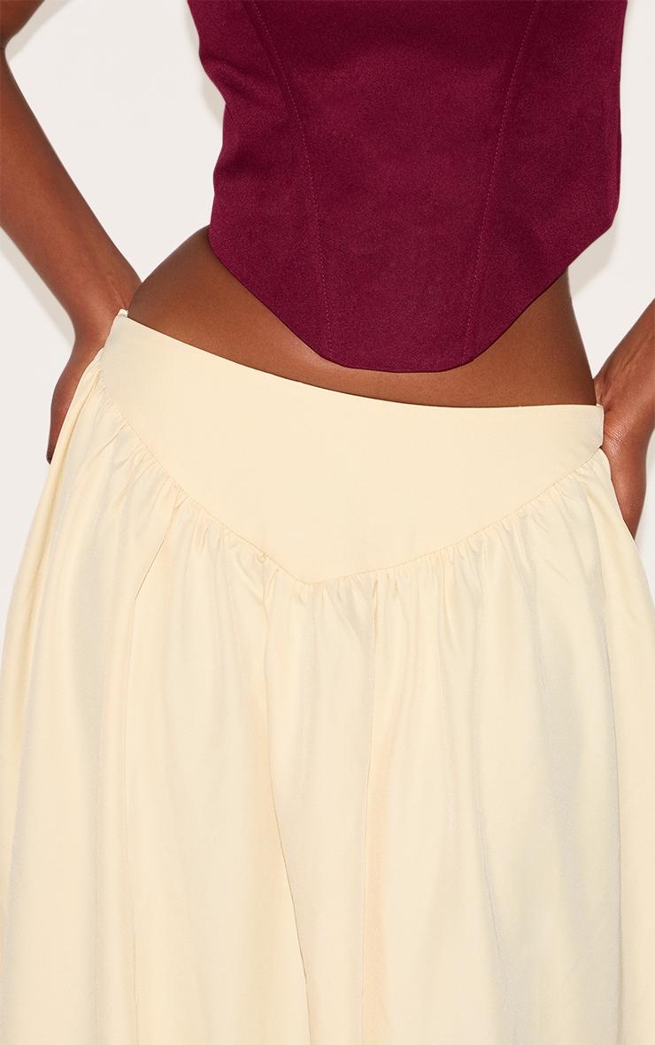 Almond Dipped Waist Structured A Line Maxi Skirt Product Image
