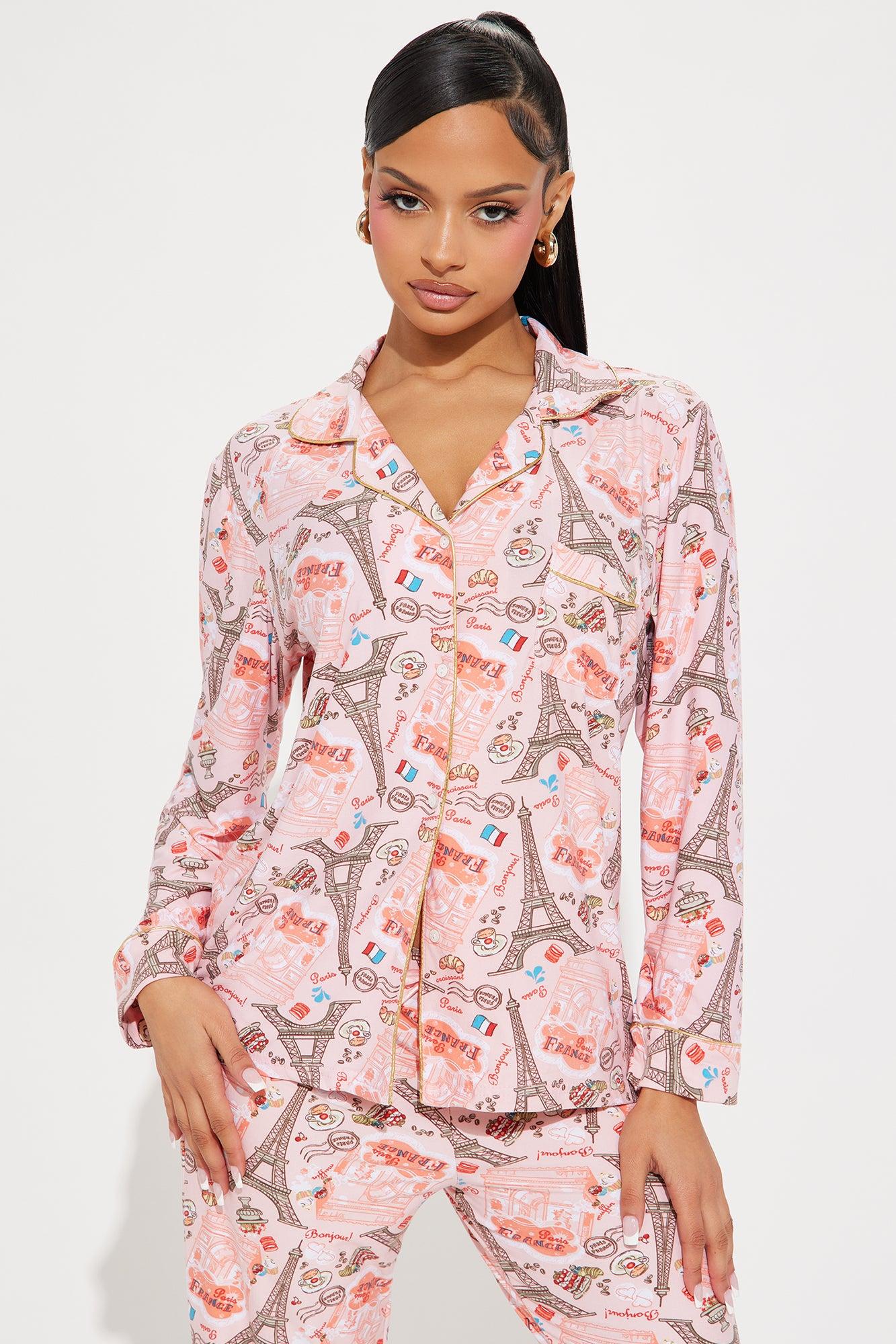 Dreaming In Paris PJ Pant Set - Pink/combo Product Image