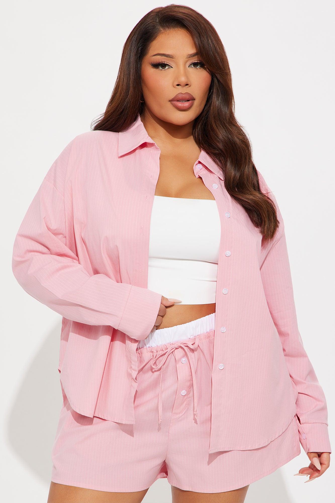 Jasmin Striped Boxer Short Set - Rose/Combo Product Image