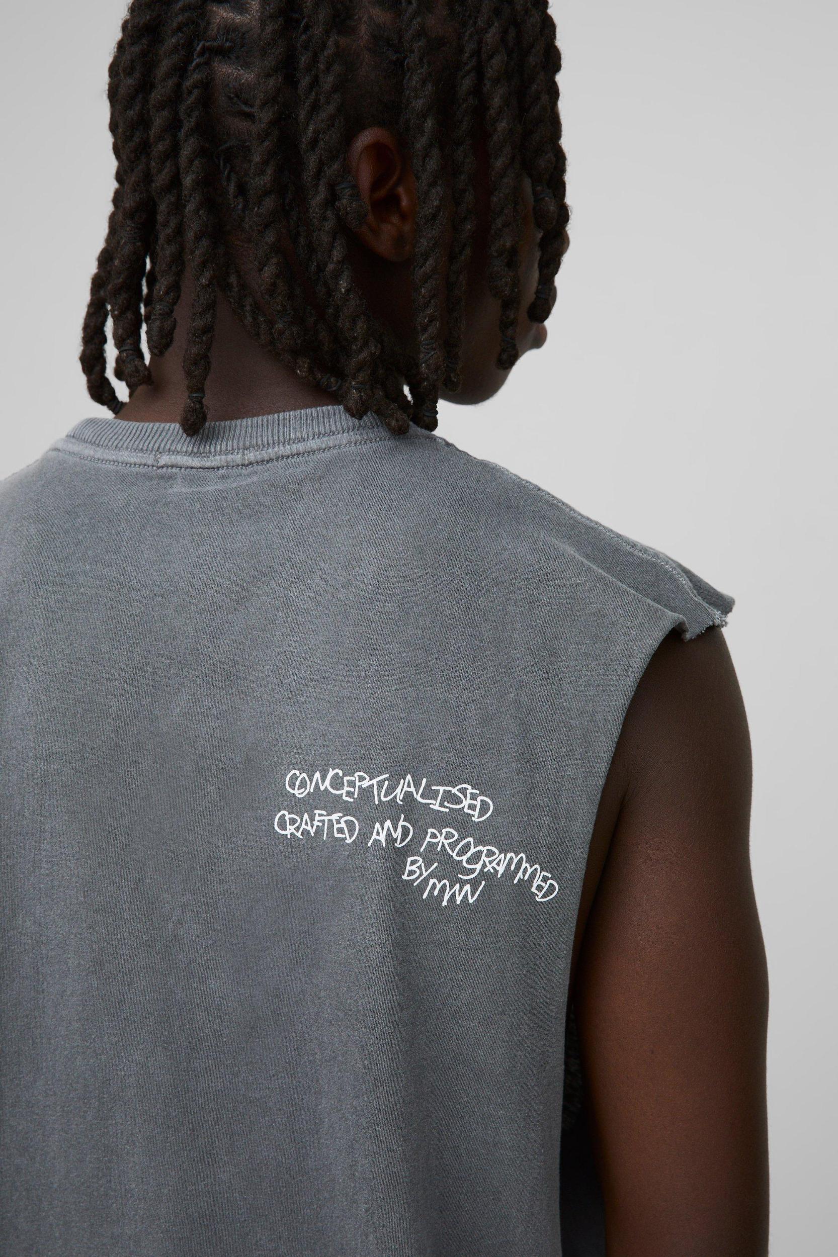 Oversized Boxy Western Washed Graphic Tank | boohooMAN USA Product Image