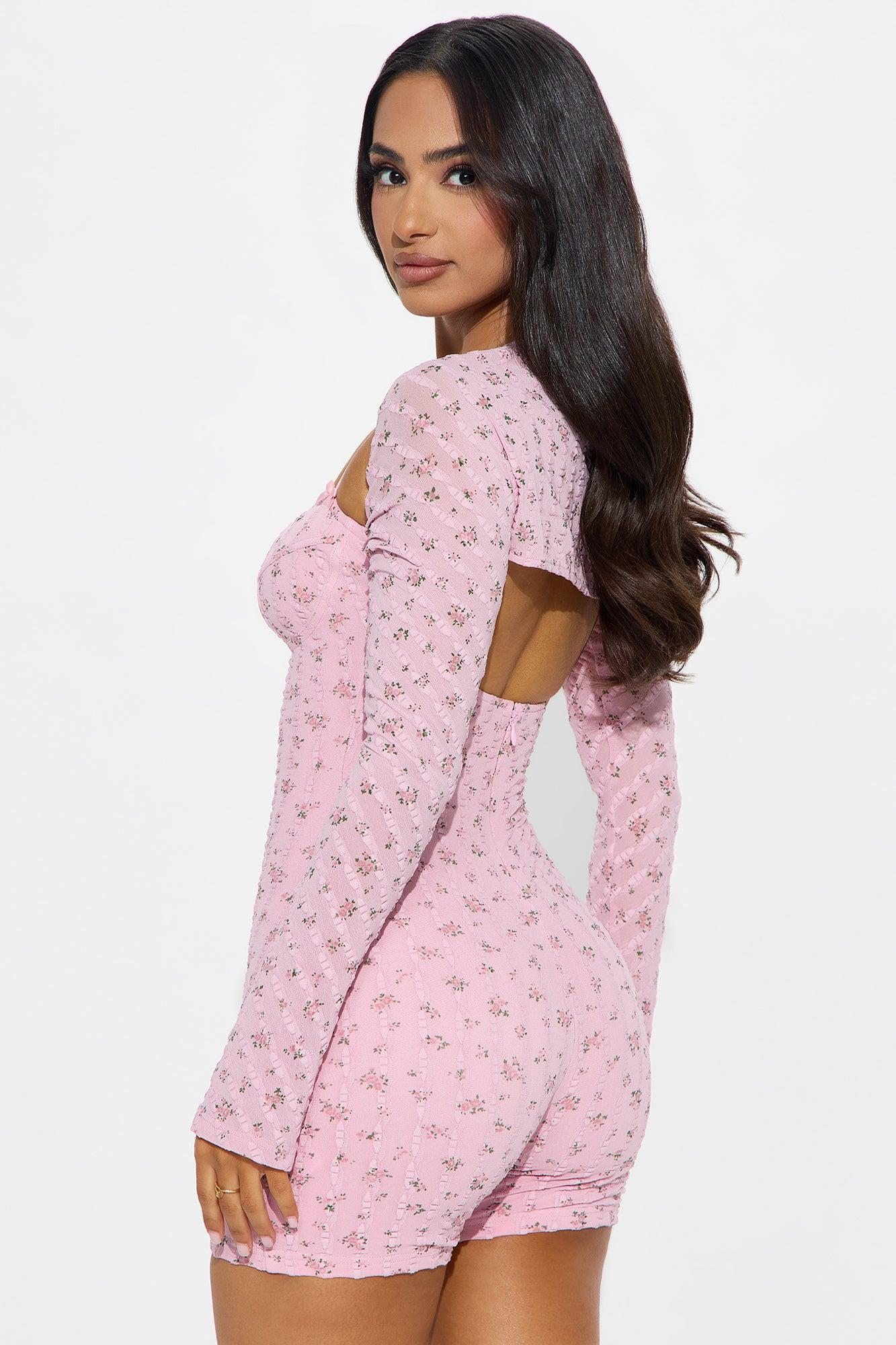 Zephyra Floral Romper Set - Light Pink Female Product Image