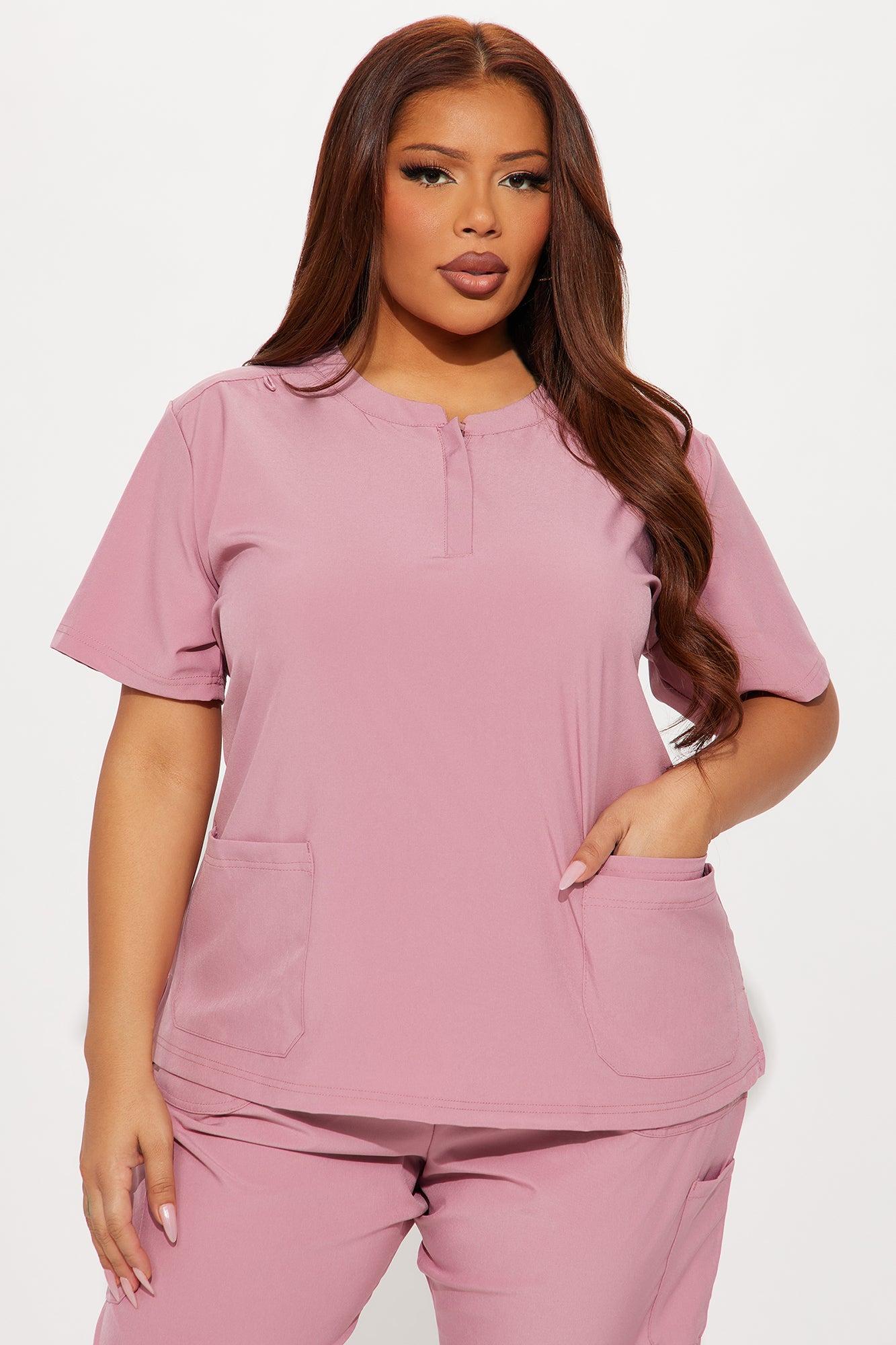 Daily Clock In 4 Way Stretch Uniform Scrub Jogger Set - Mauve Female Product Image