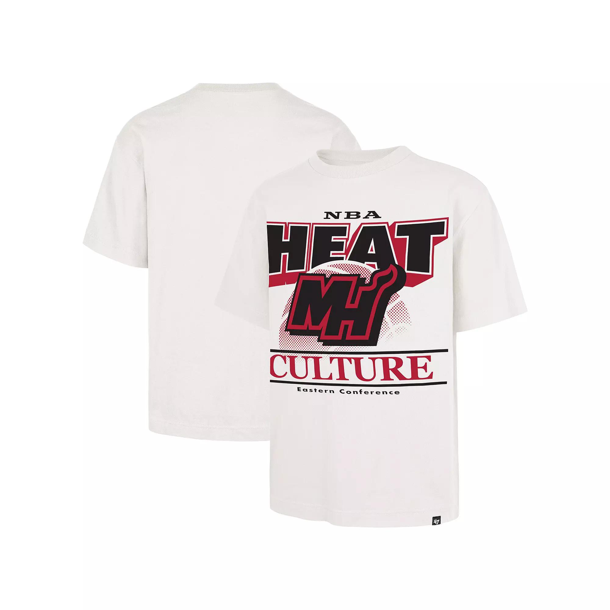 Men's '47  White Miami Heat City Edition Shifty Foundation T-Shirt, Size: Medium Product Image