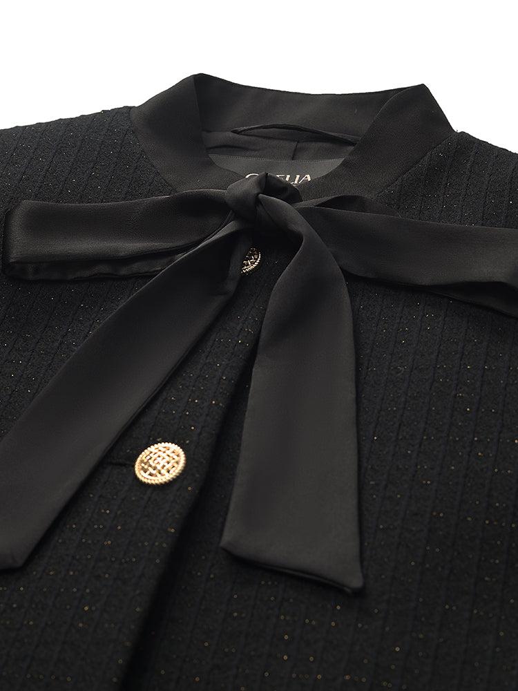 Crop Jacket With Flaps And Half Skirt Two-Piece Suit Product Image