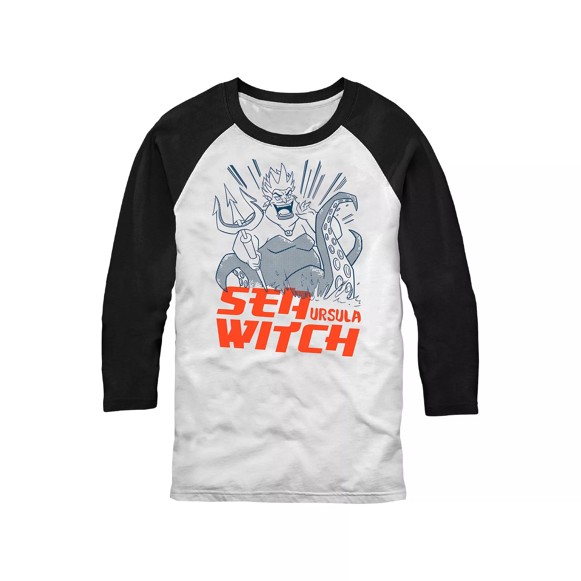 Disney's The Little Mermaid Men's Ursula Sea Witch Sketch Raglan Tee,  Product Image