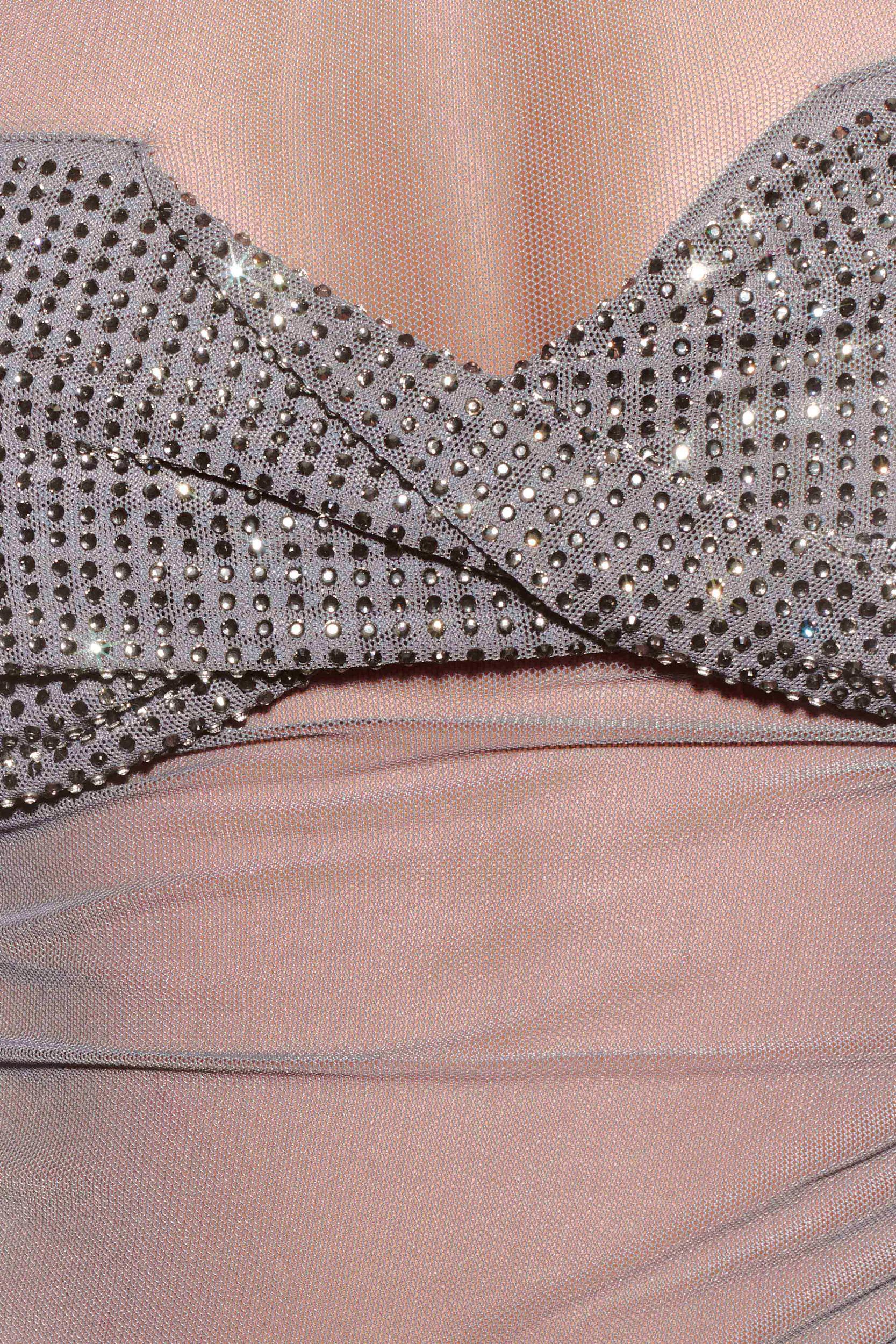 Garcelle Diamante Off Shoulder Top - Gunmetal Product Image