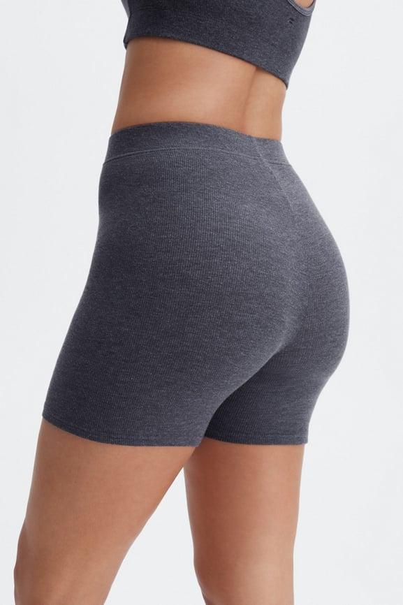Fabletics RestoreKnit Slim Short Womens Pewter plus Size 3X Product Image