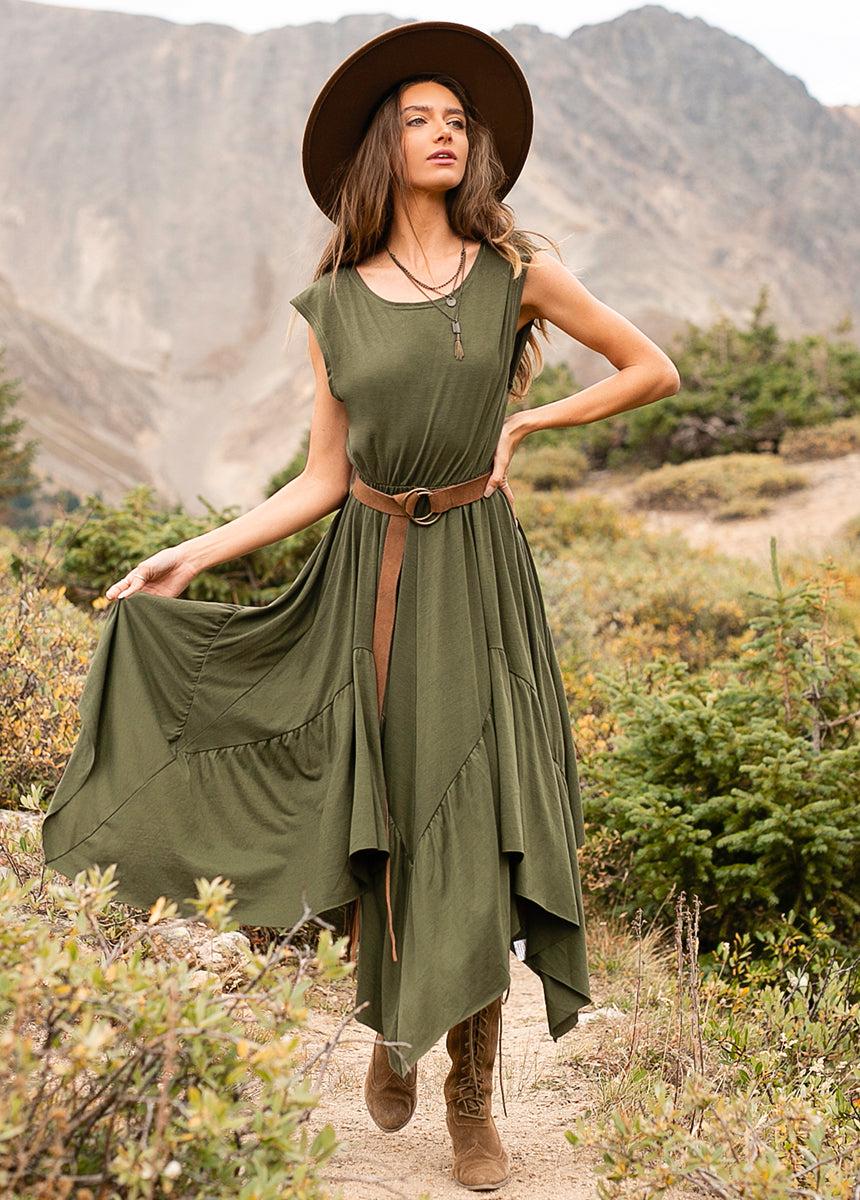 Pilar Dress in Olive Female Product Image