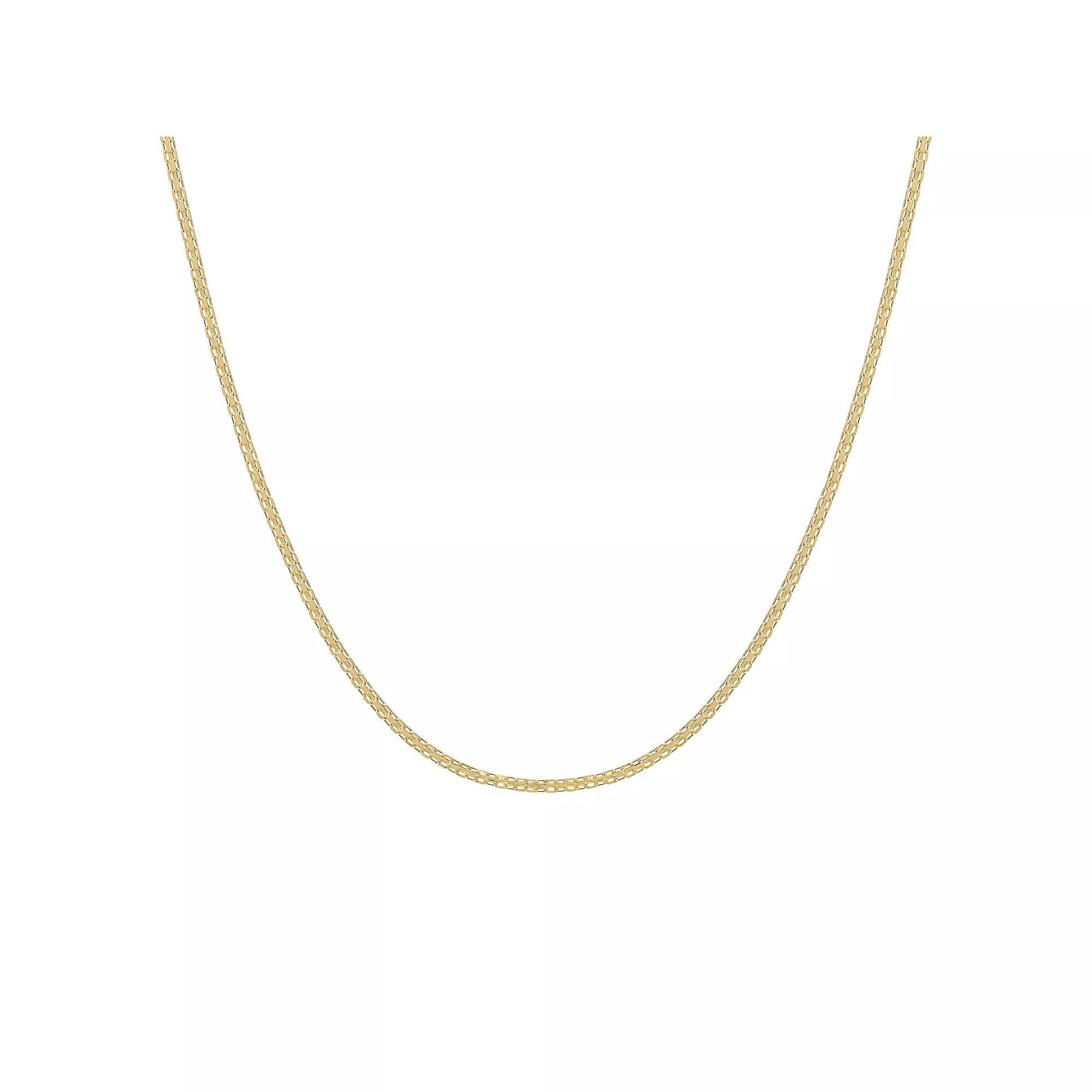 Jordan Blue 14k Gold 1.7 mm Bismark Chain Necklace, Womens Product Image