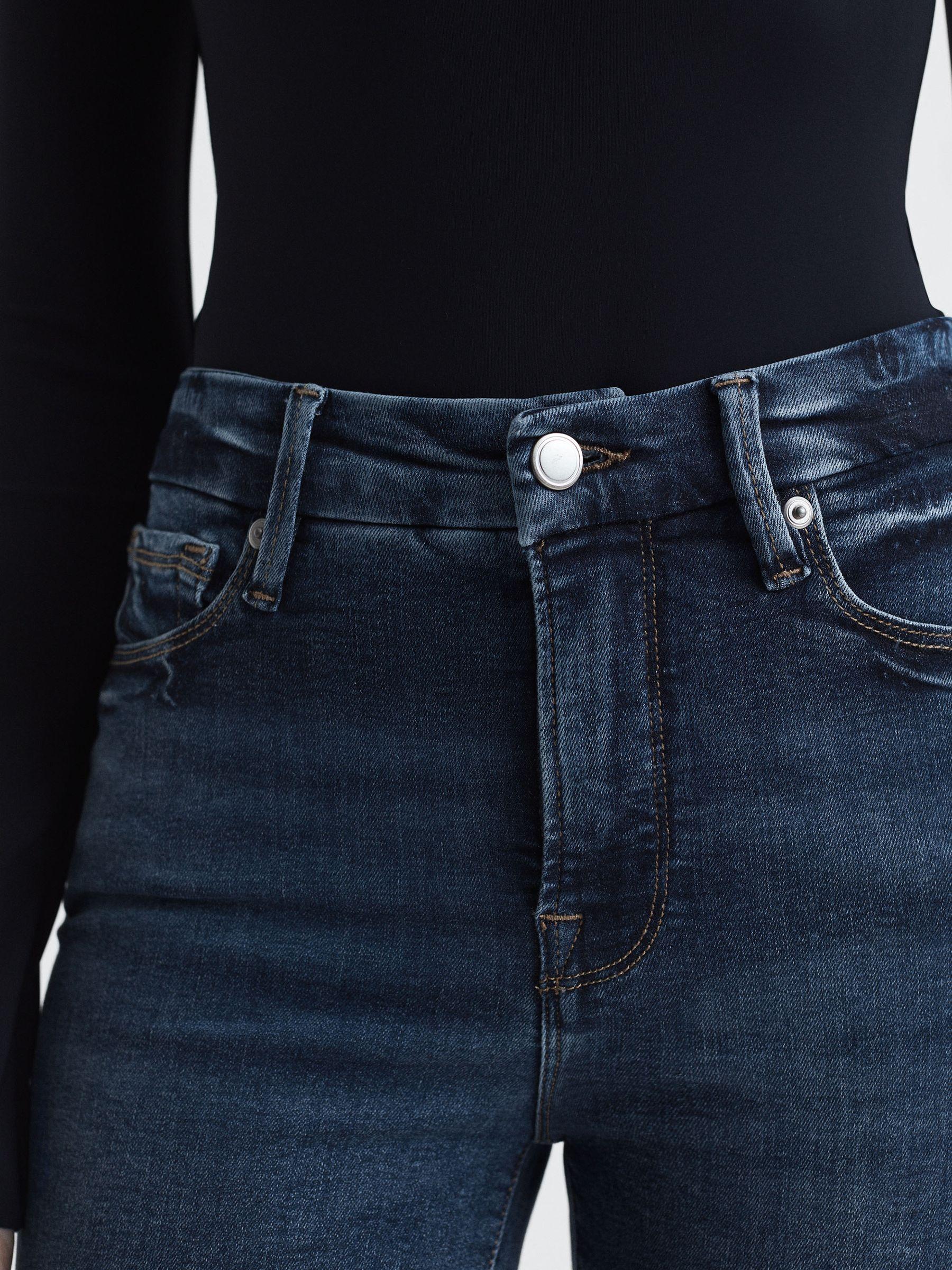 Good American High Rise Distressed Skinny Fit Jeans in Indigo Product Image