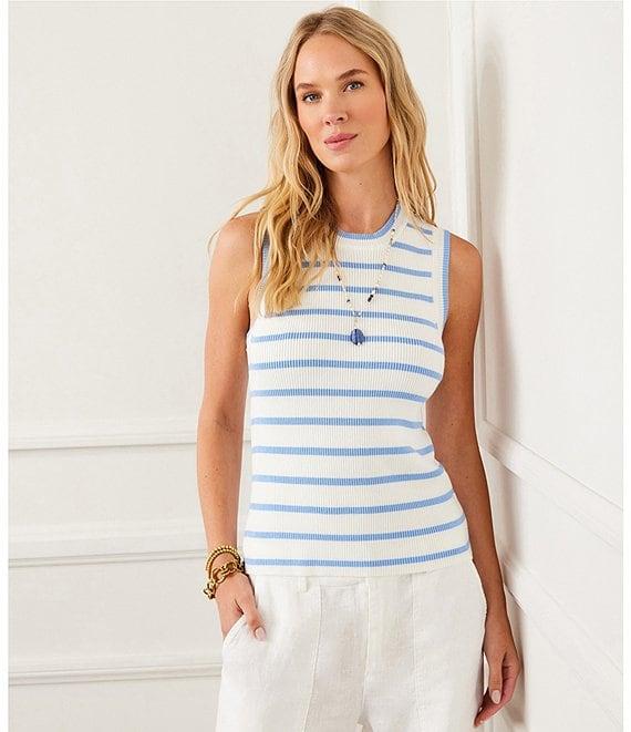 Karen Kane Stripe Ribbed Knit Tank Product Image