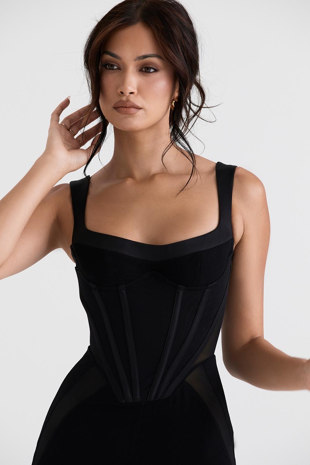Mylene  black corset jumpsuit Product Image
