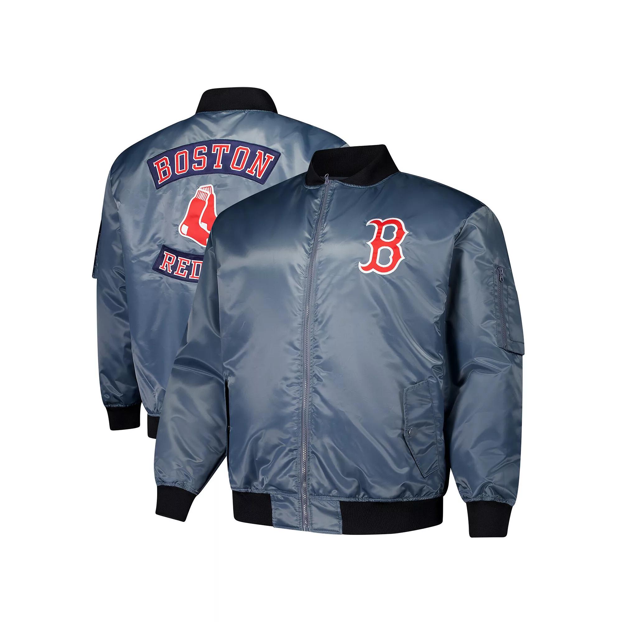 Men's Profile Charcoal Boston Red Sox Big & Tall Full-Zip Bomber Jacket, Size: 2XB Product Image