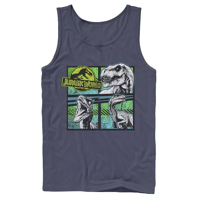 Men's Jurassic World Dinosaurs Group Of 3 Neon Graphic Tank Top,  Product Image
