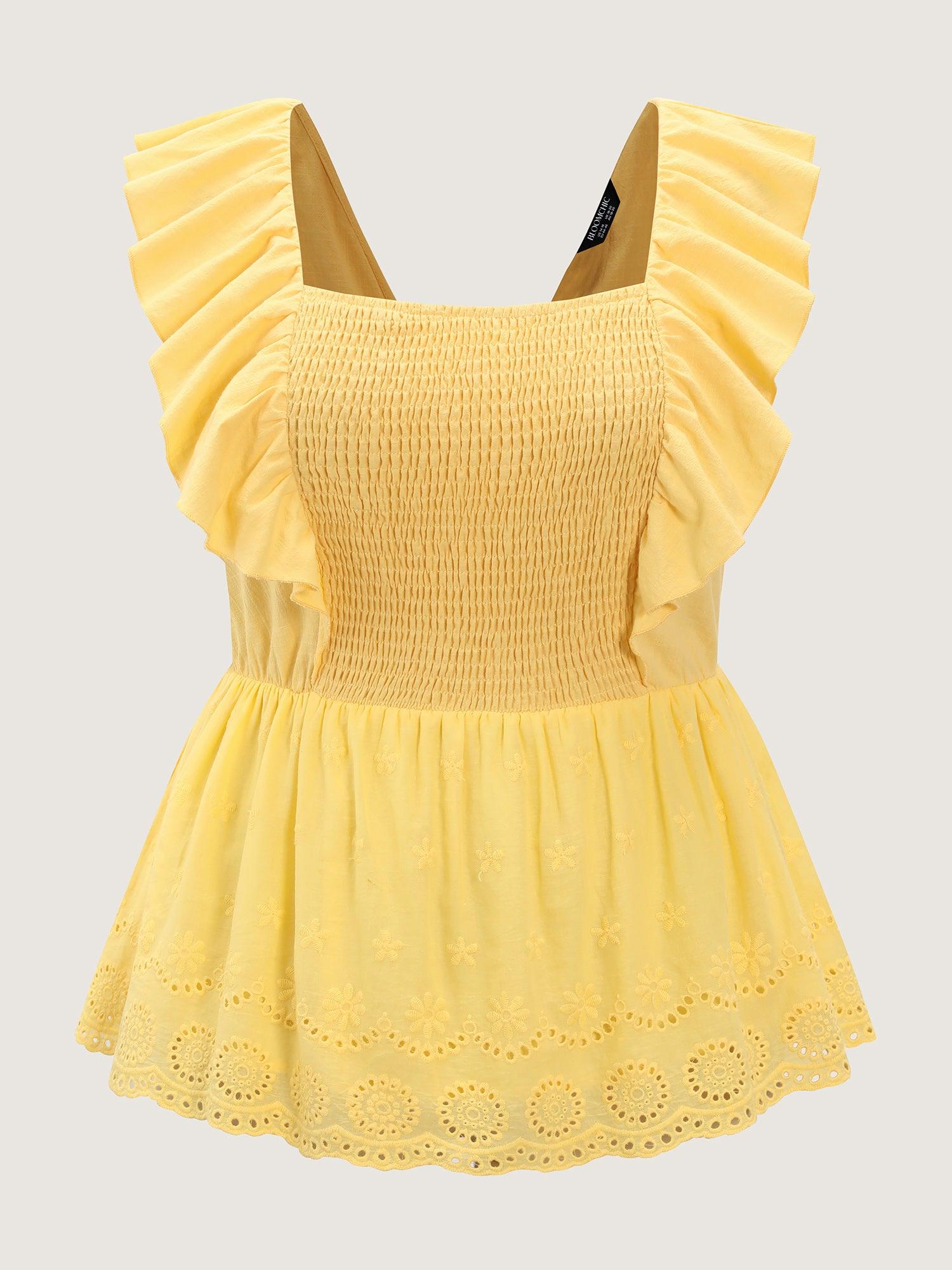 Pure Cotton Embroidered Backless Blouse Female Product Image
