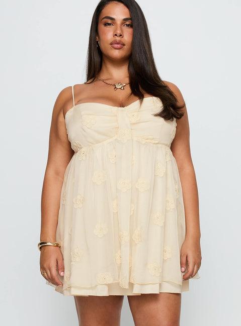 Sparks Fly Mini Dress Cream Curve Product Image