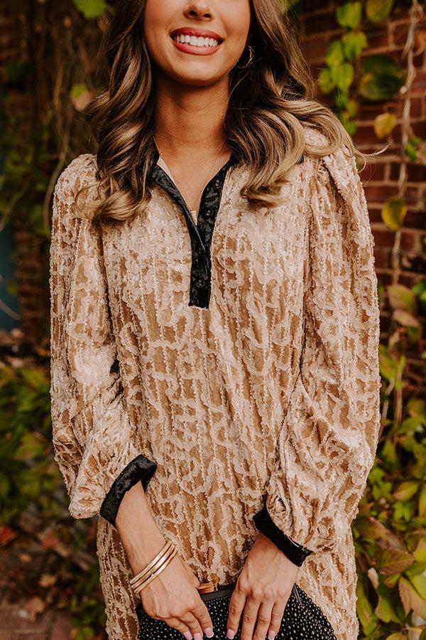 Chardonnay And Candlelight Velvet Mini Dress in Iced Latte Product Image