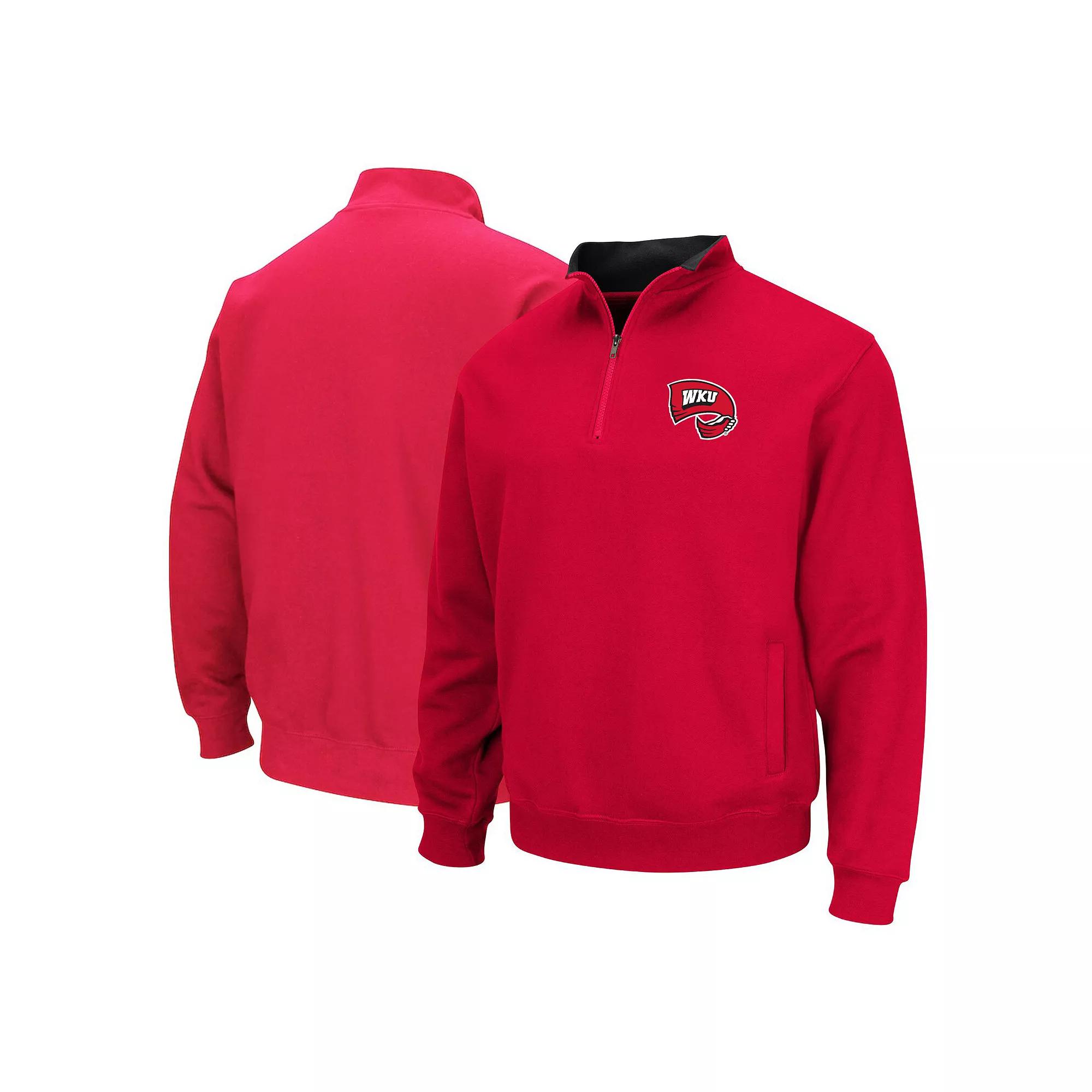 Men's Colosseum Red Western Kentucky Hilltoppers Tortugas Quarter-Zip Sweatshirt,  Product Image