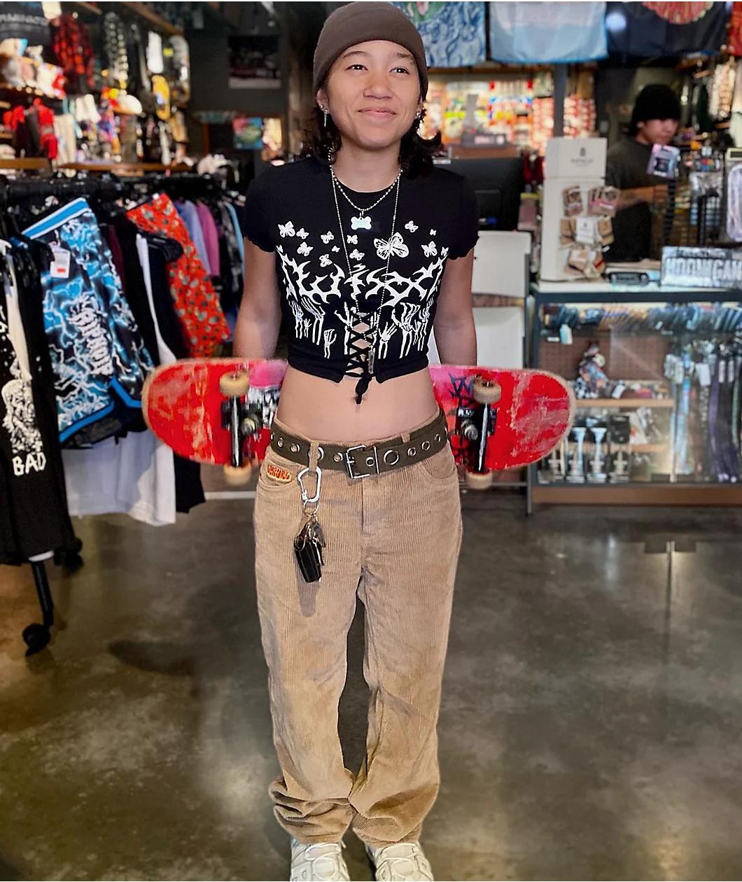 Empyre Khaki Corduroy Loose Fit Skate Pants Product Image