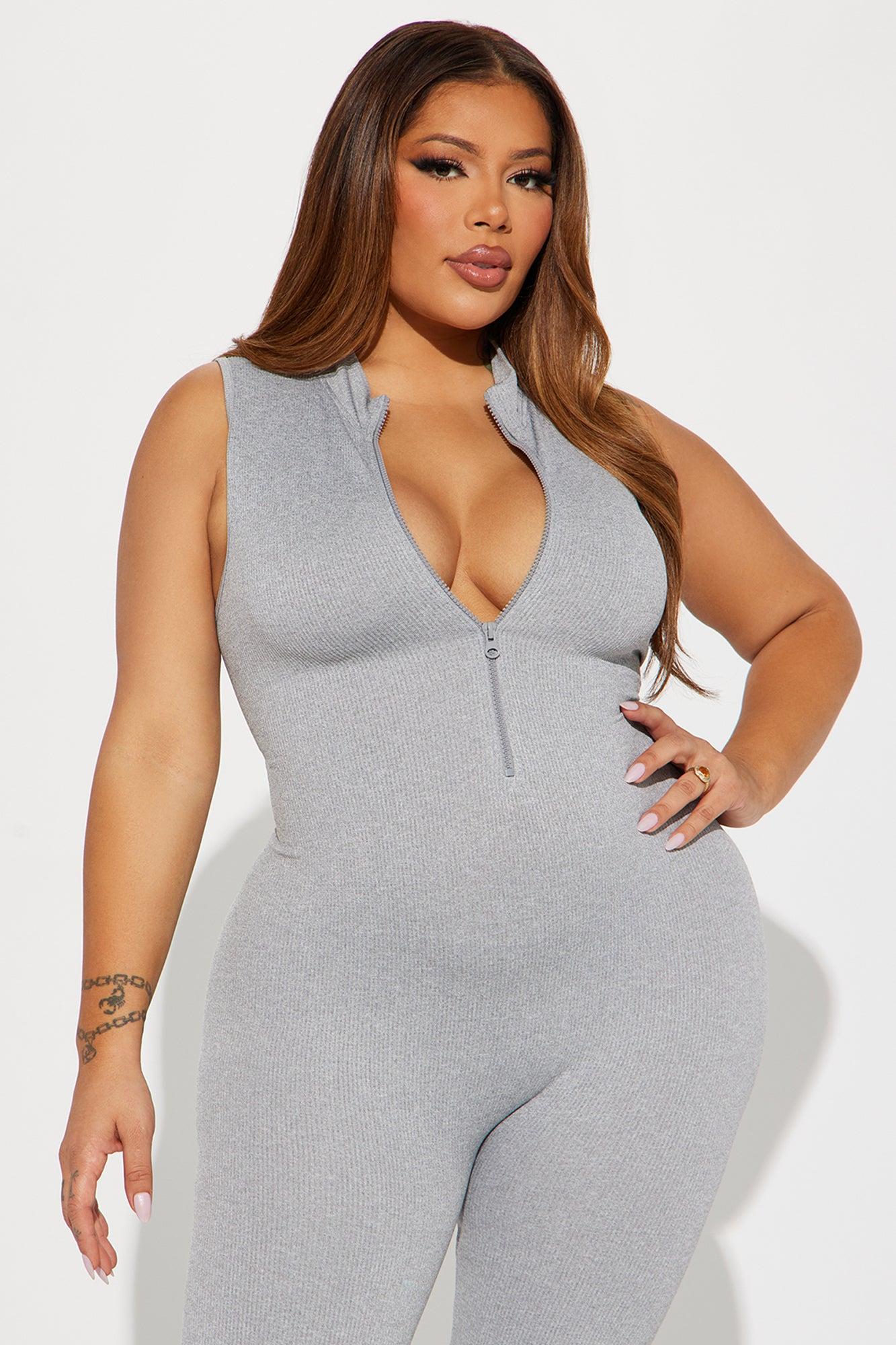 Johanna Seamless Jumpsuit - Heather Grey Product Image