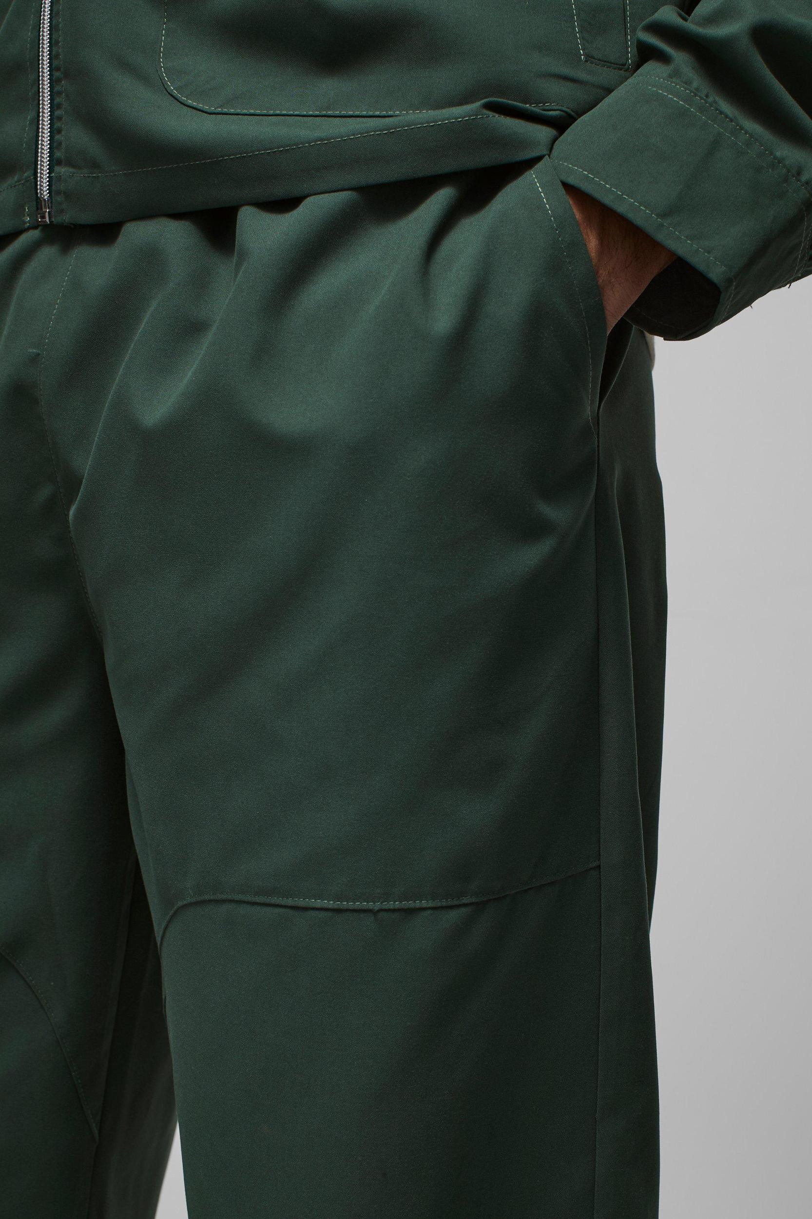 Relaxed Fit Panel Detail Elasticated Waist Nylon Pants | boohooMAN USA Product Image