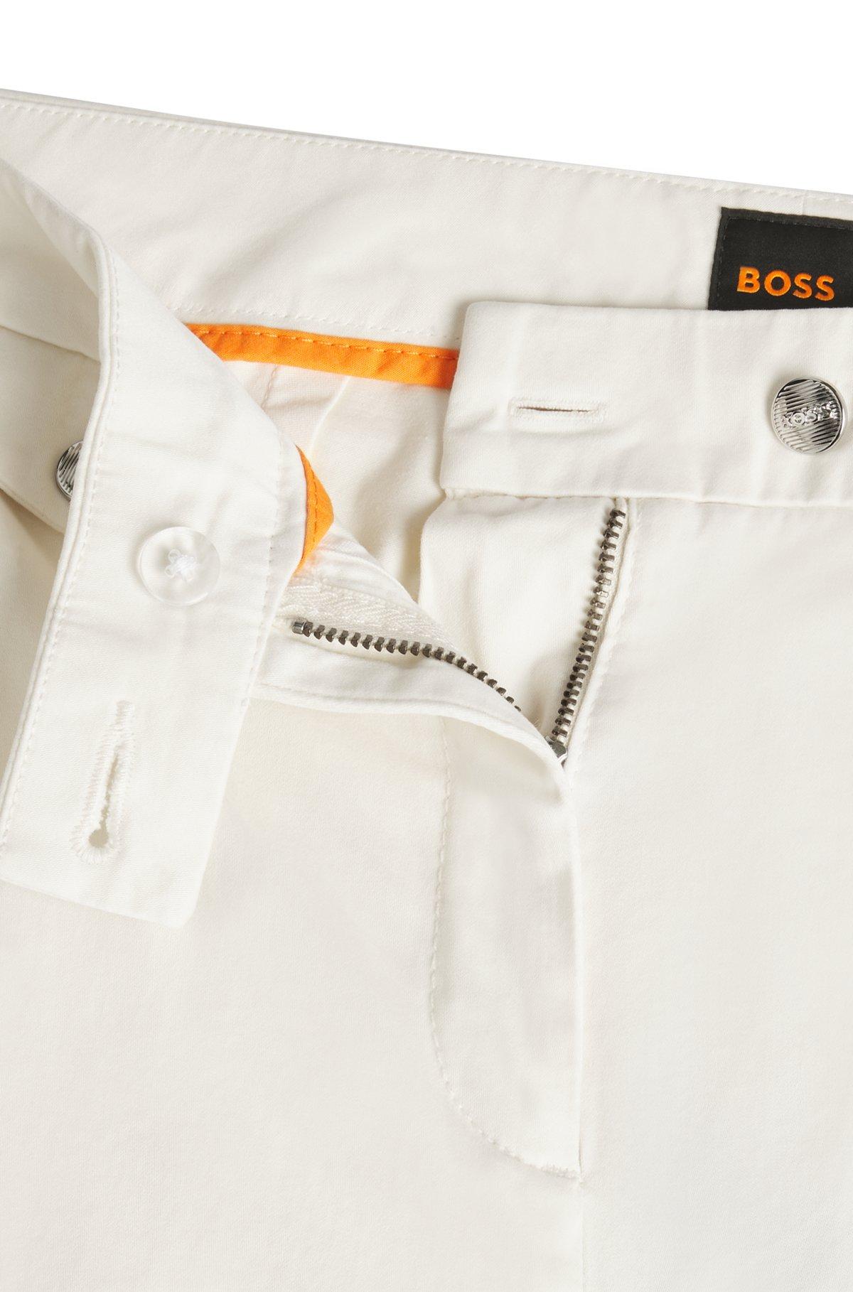 Casual trousers in stretch-cotton satin Product Image