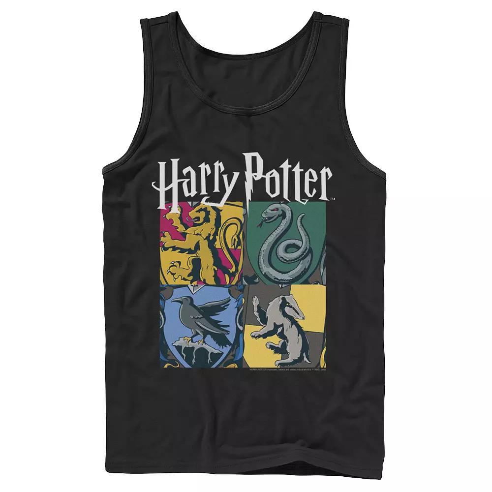 Men's Harry Potter Hogwarts Houses Vintage Collage Tank Top, Size: Large, Black Product Image