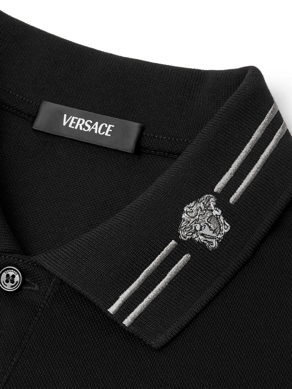 Medusa-embroidered polo shirt Product Image