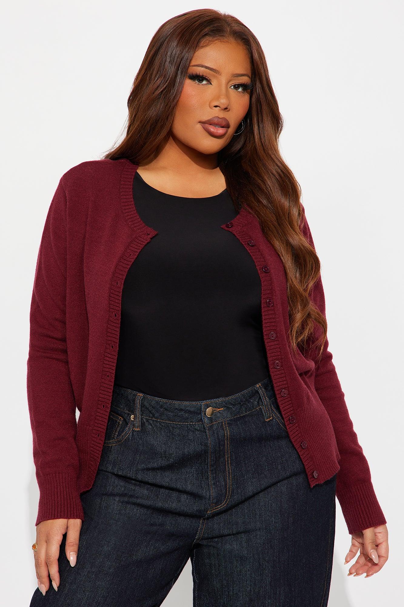 Miss Me Everyday Cardigan - Burgundy Female Product Image