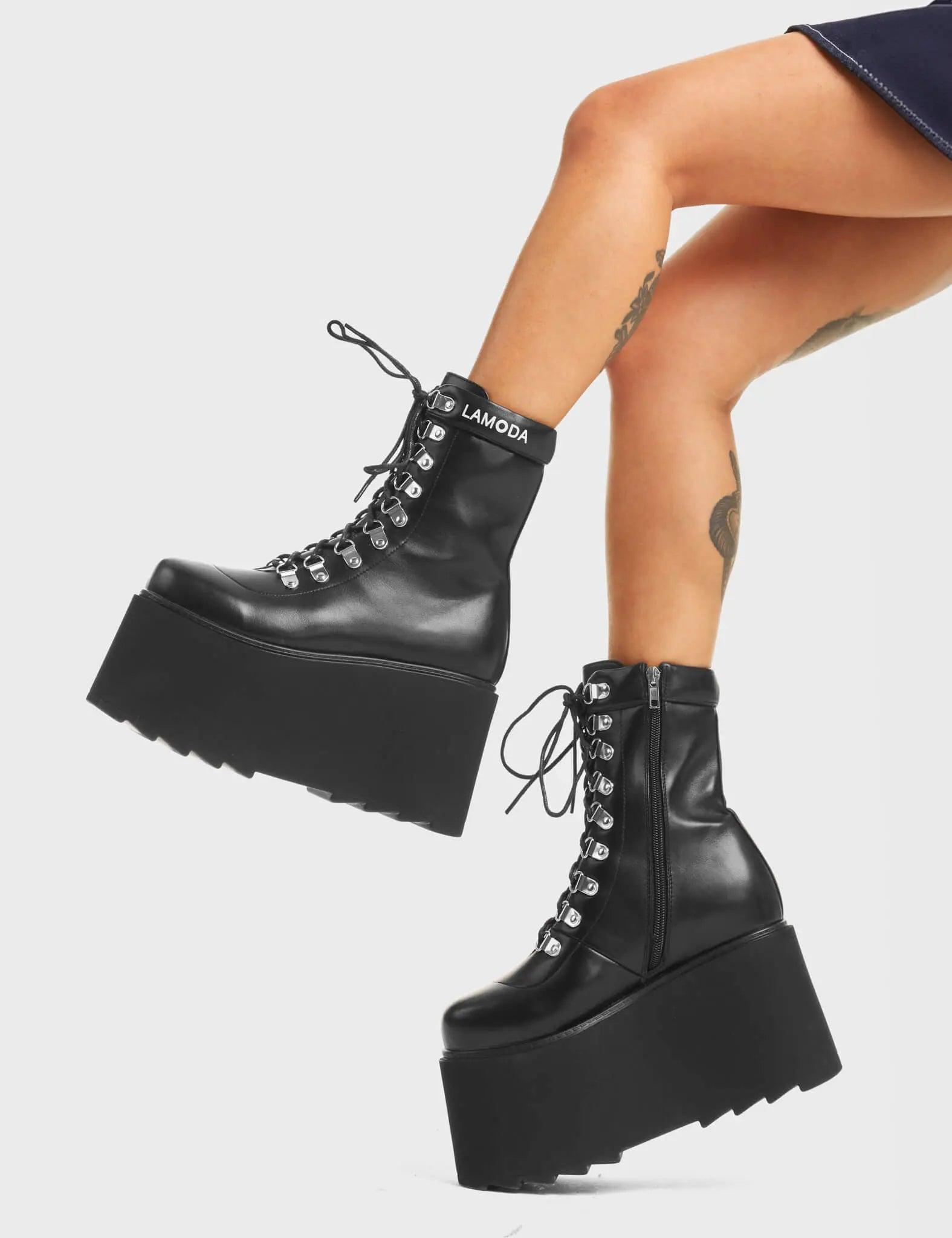 La Nuit Chunky Platform Ankle Boots Product Image