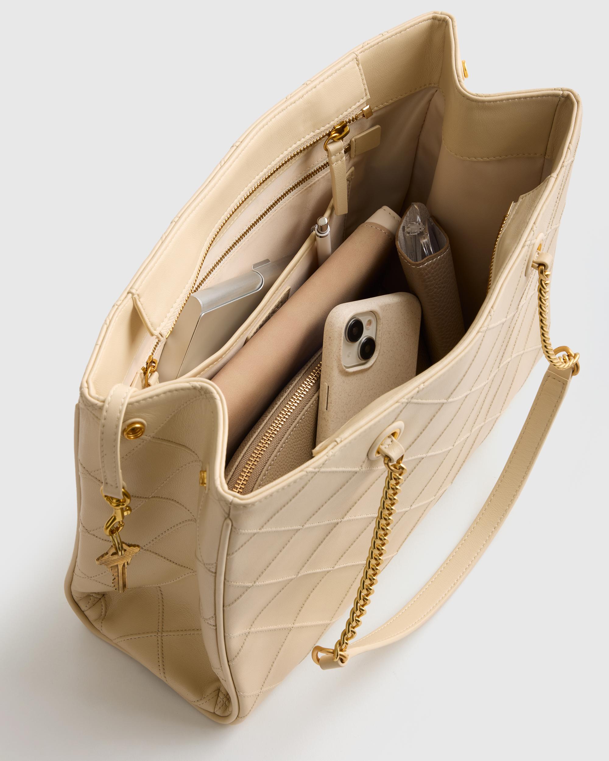 Quince | Women's Italian Leather Diamond Stitch Tote Product Image
