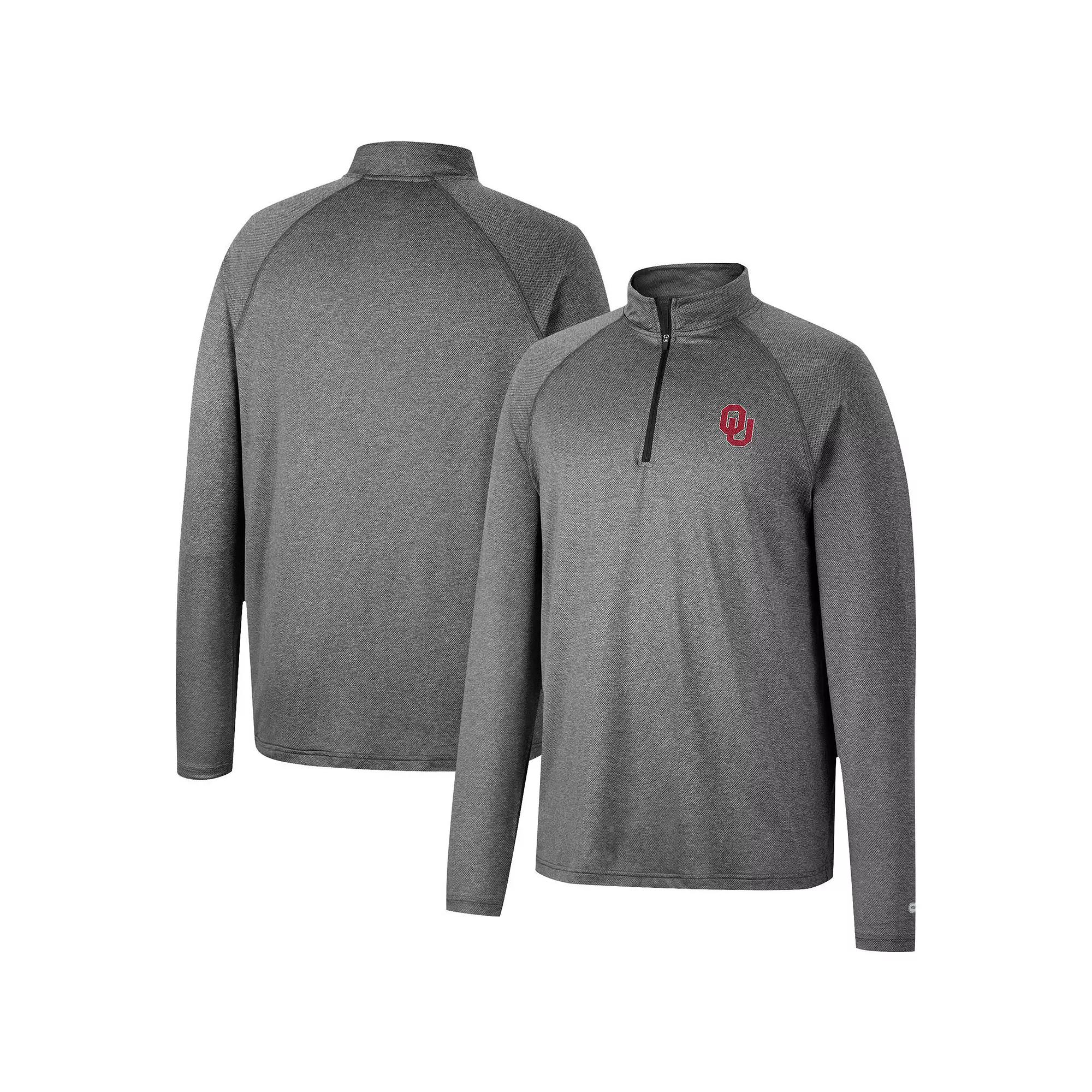 Men's Colosseum Heathered Gray Oklahoma Sooners Earth First Raglan Quarter-Zip Windshirt, Size: Medium, Grey Product Image