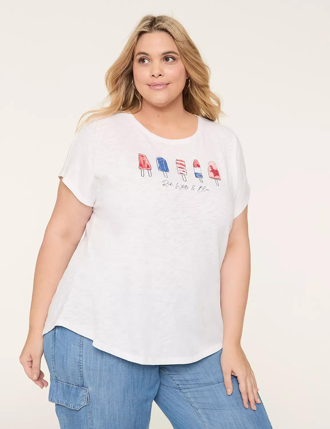 Dolman-Sleeve Americana Popsicles Graphic Tee Product Image