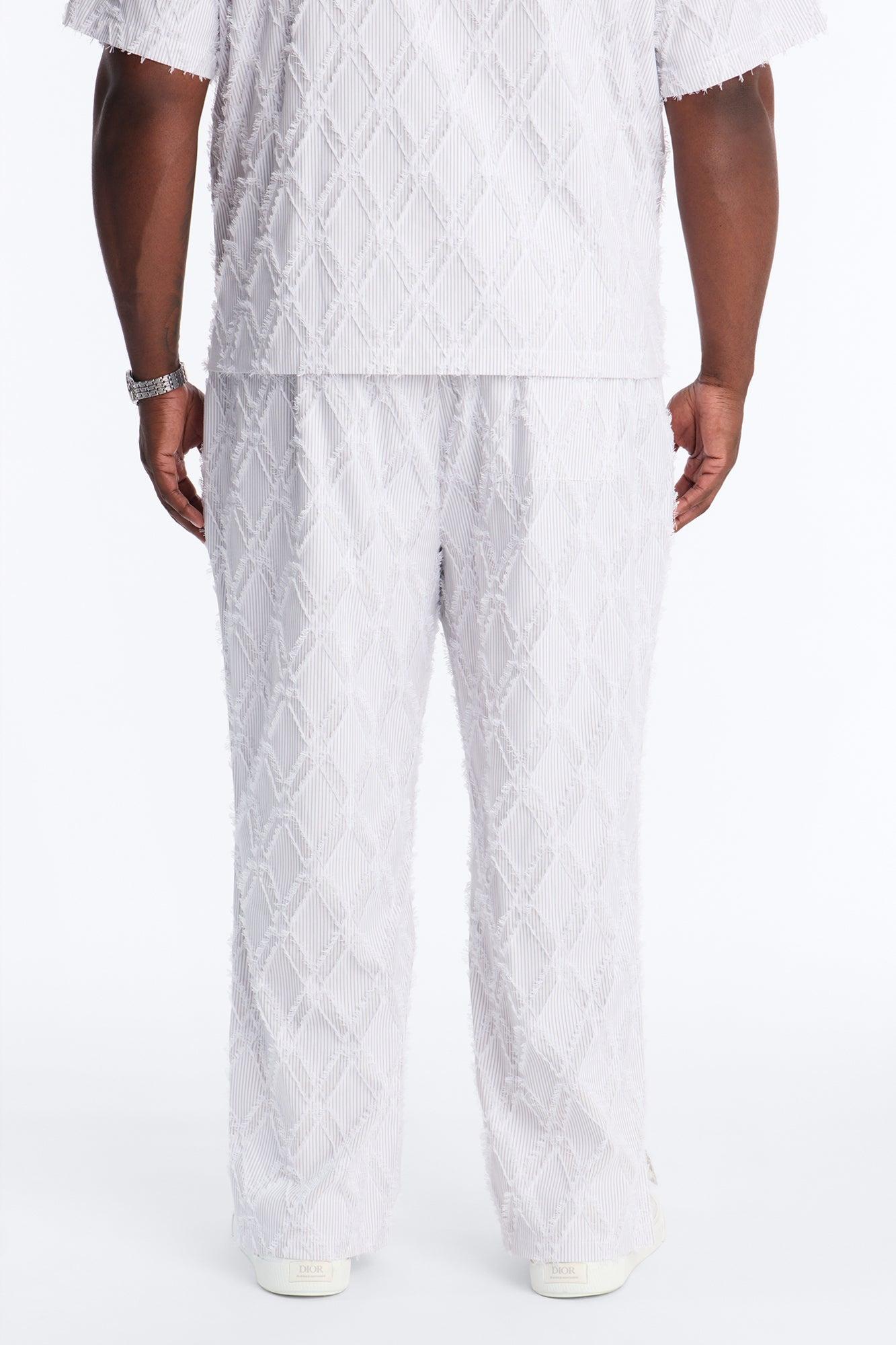 Straight Sahara Stripe Pant - White Male Product Image