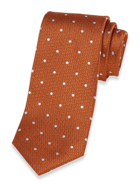 Dot Woven Silk Tie - Orange Product Image